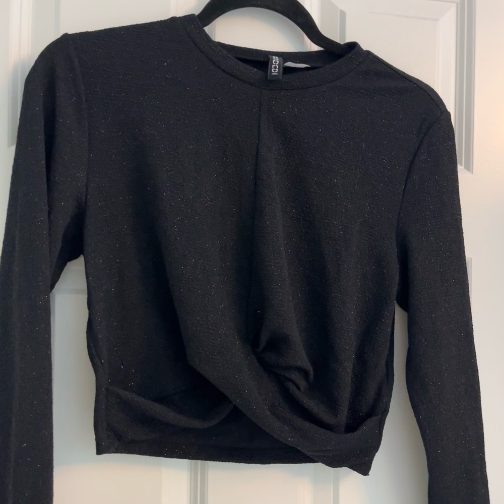 Long sleeve cropped sparkly shirt